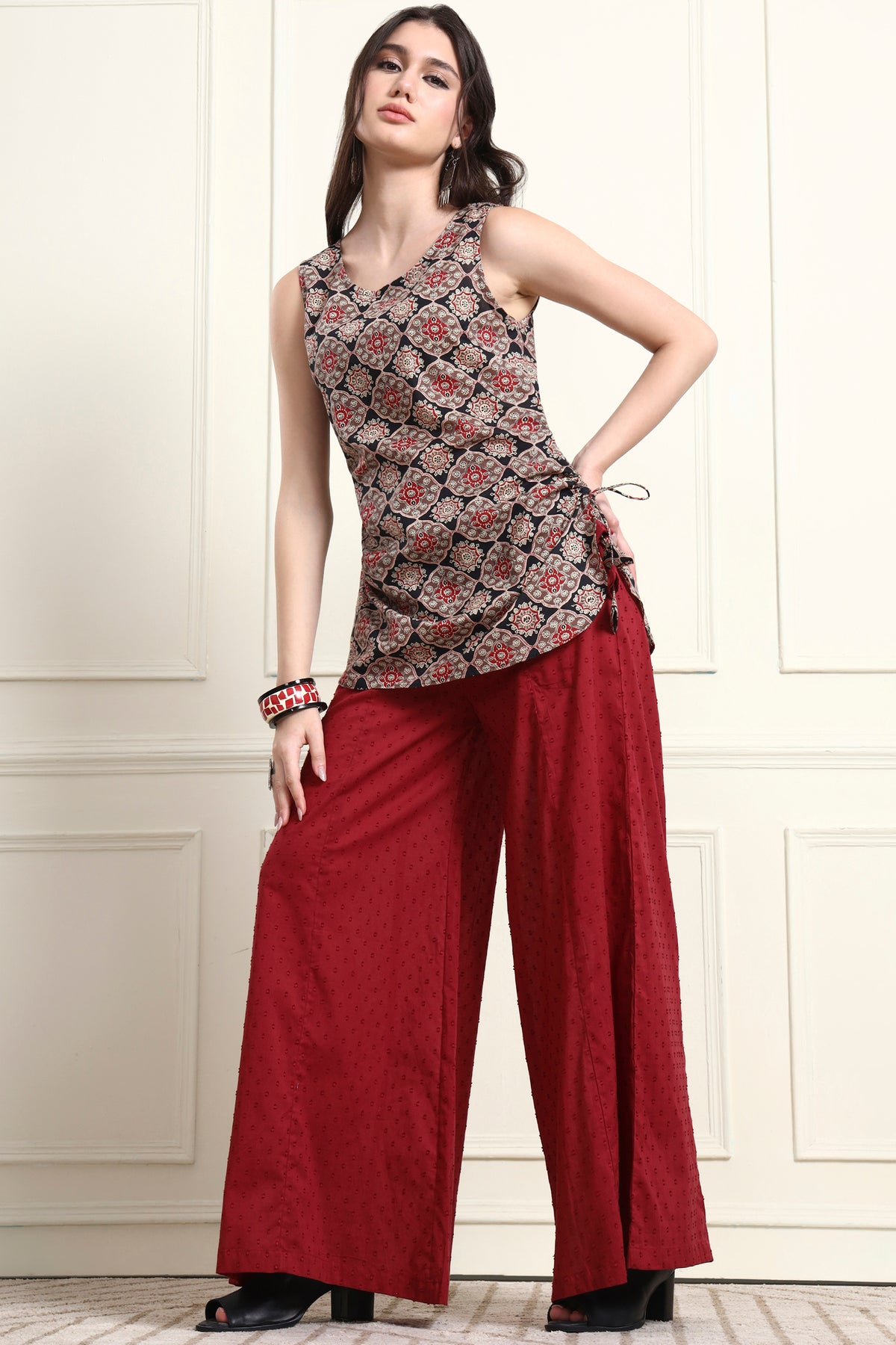 Abstract Printed Sleeveless Top