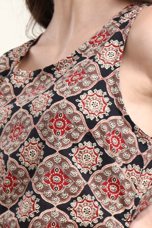 Abstract Printed Sleeveless Top