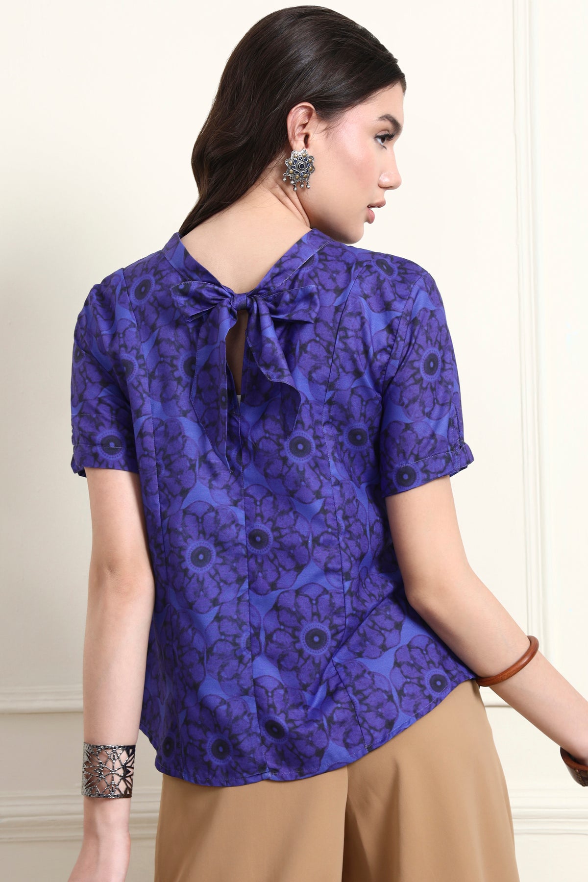 Keyhole Neck Purple Top