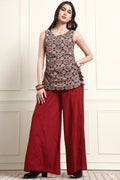 Abstract Printed Sleeveless Top