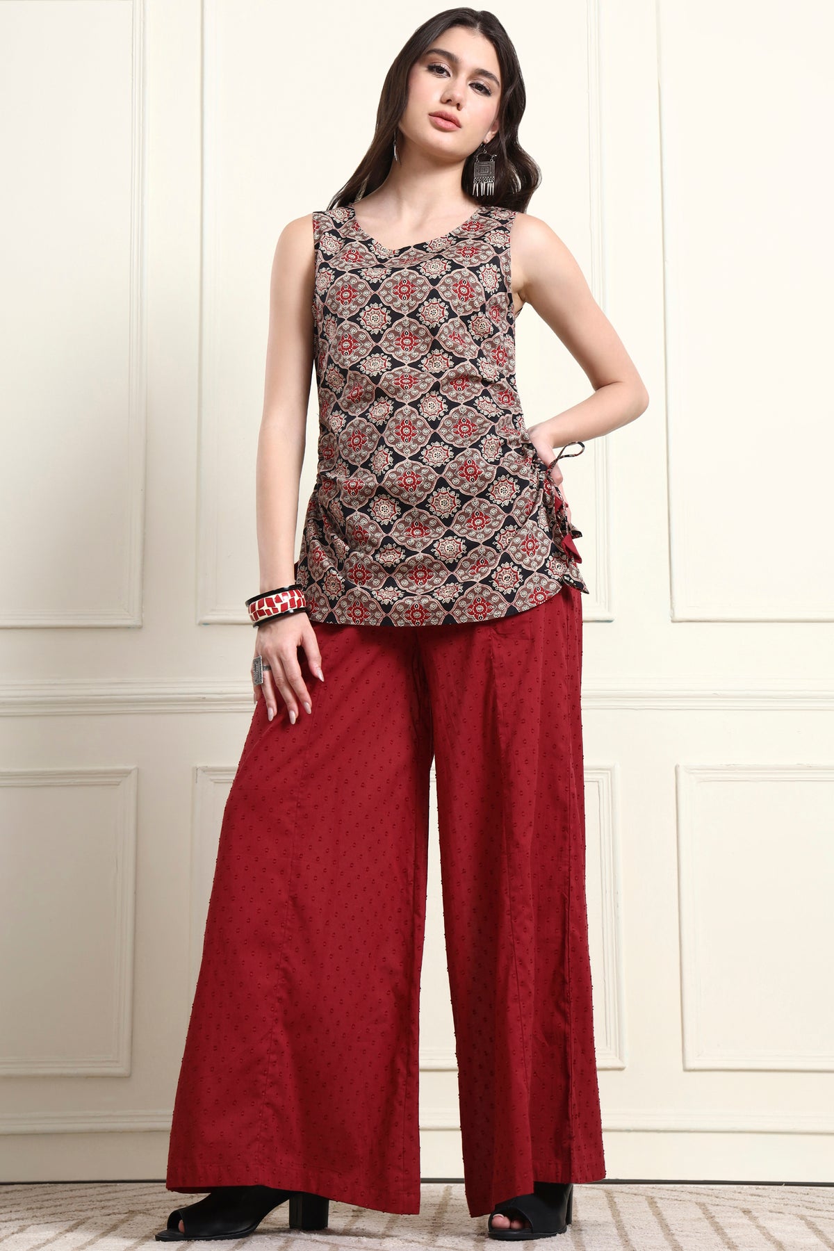 Abstract Printed Sleeveless Top